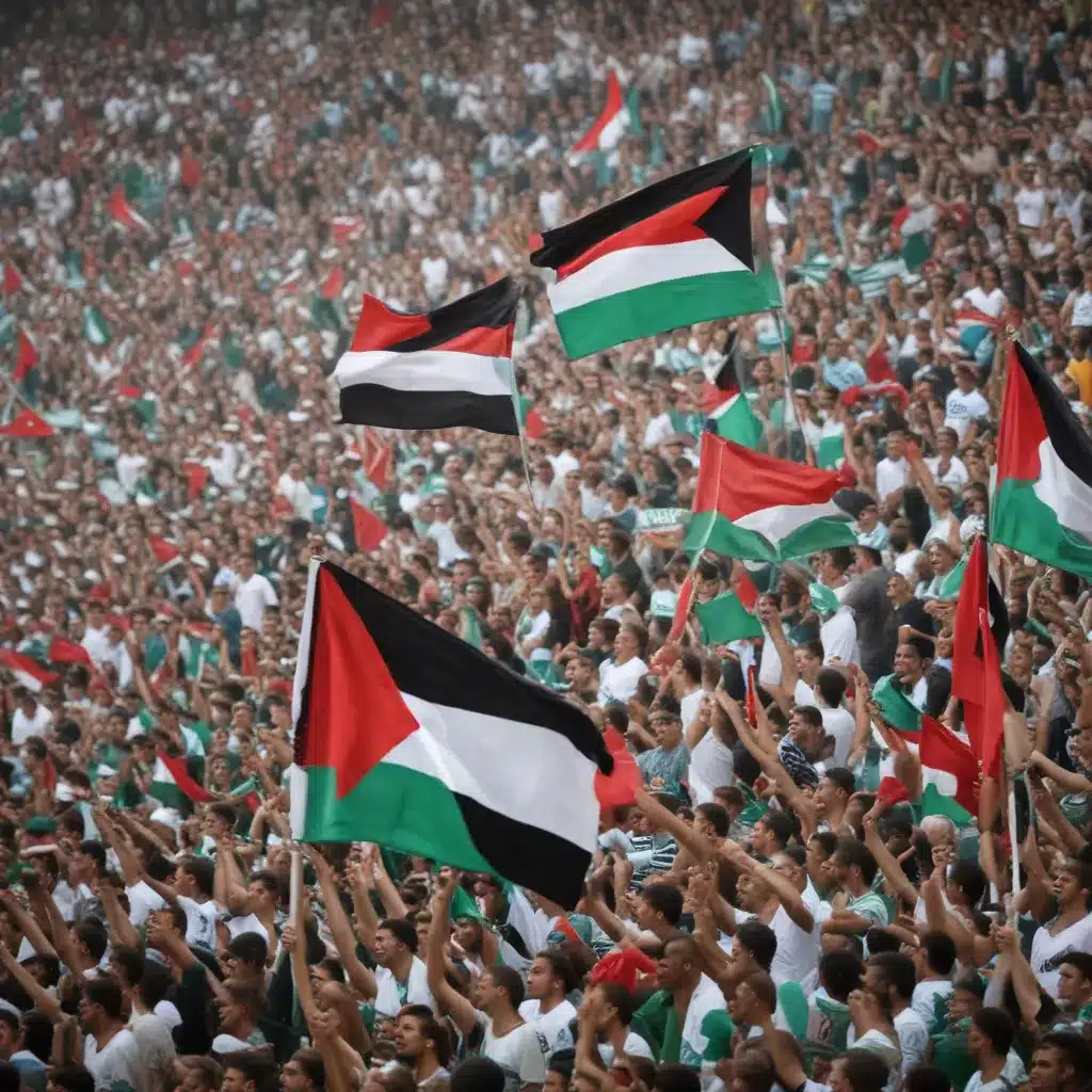 Palestinian flags unfurled by football fans in protest against Israel at and its Impact on Brazilian Football